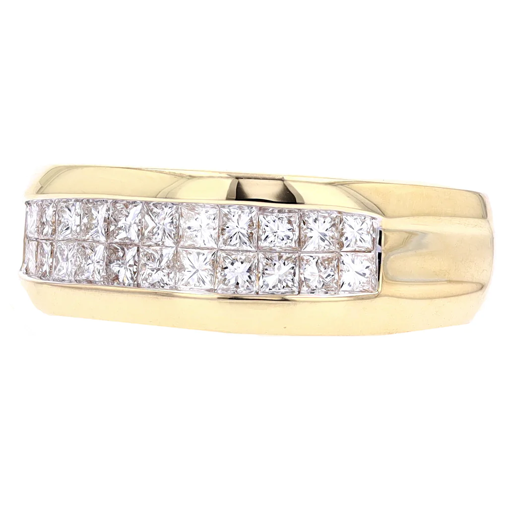 14K Yellow Gold 1.00ct Diamond Men's Band Si2, G