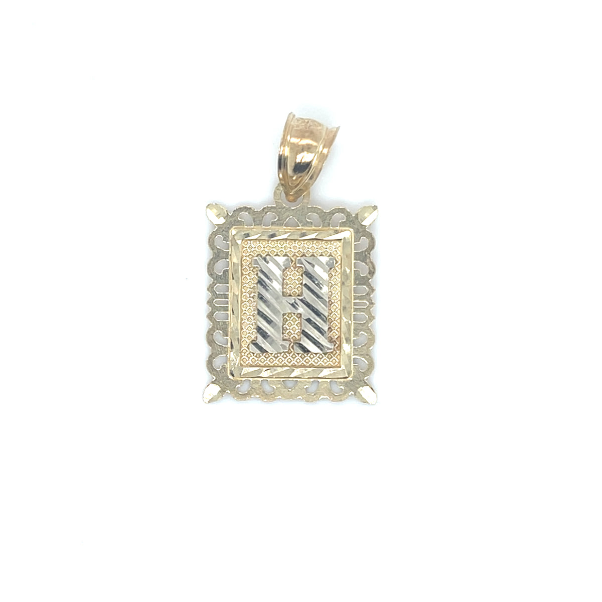 10K Frame Initial Charm "H"