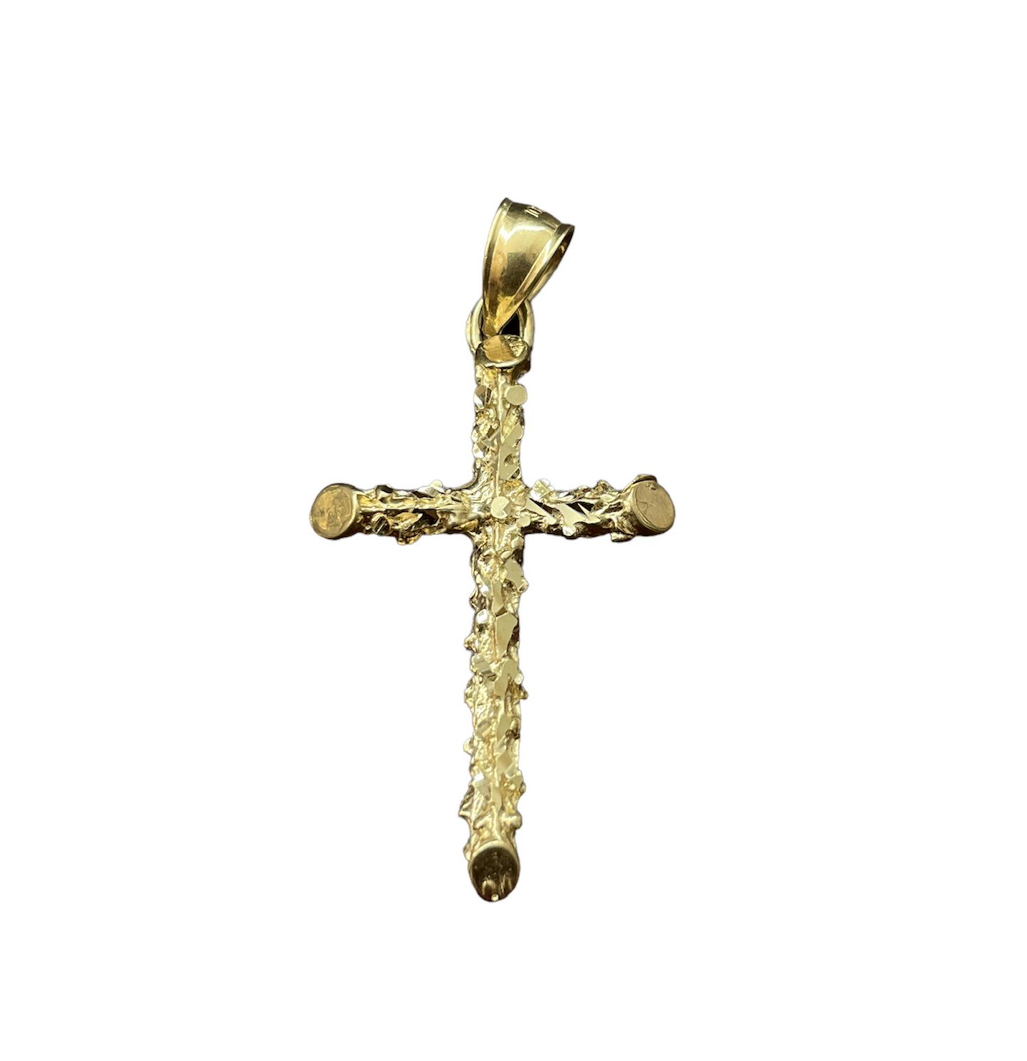 10K Y.Gold Charm Nugget Cross (3g)