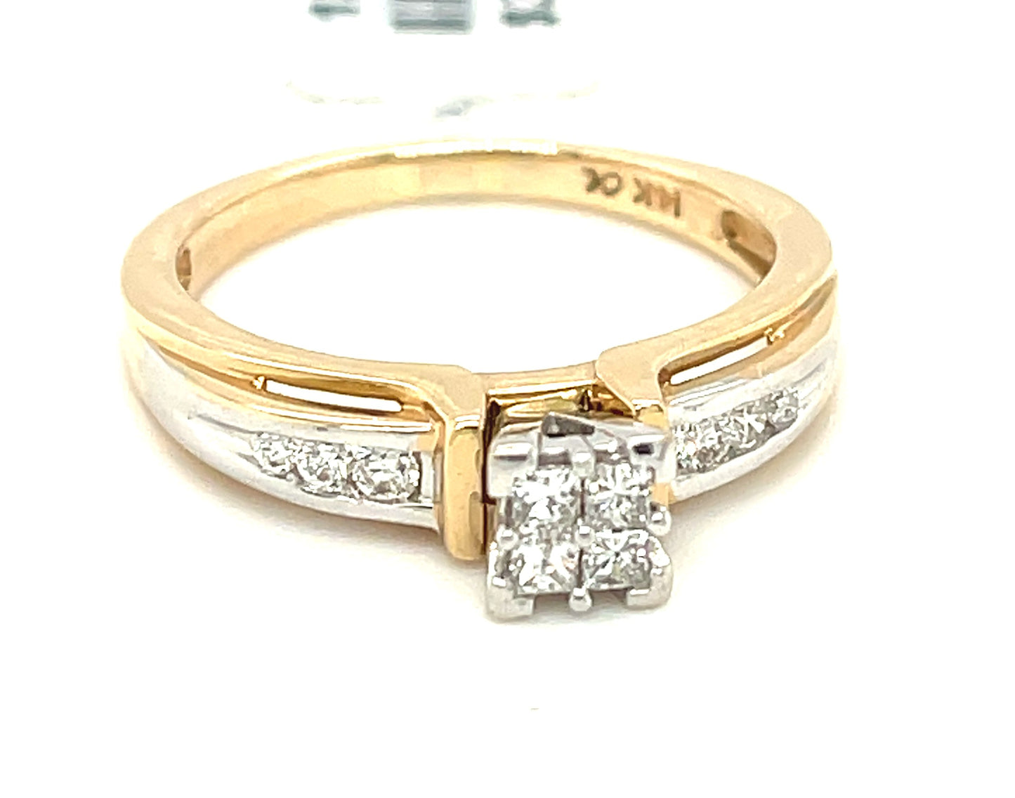 14KY Gold 0.25ct Diamond Ladies Ring, I2, GH