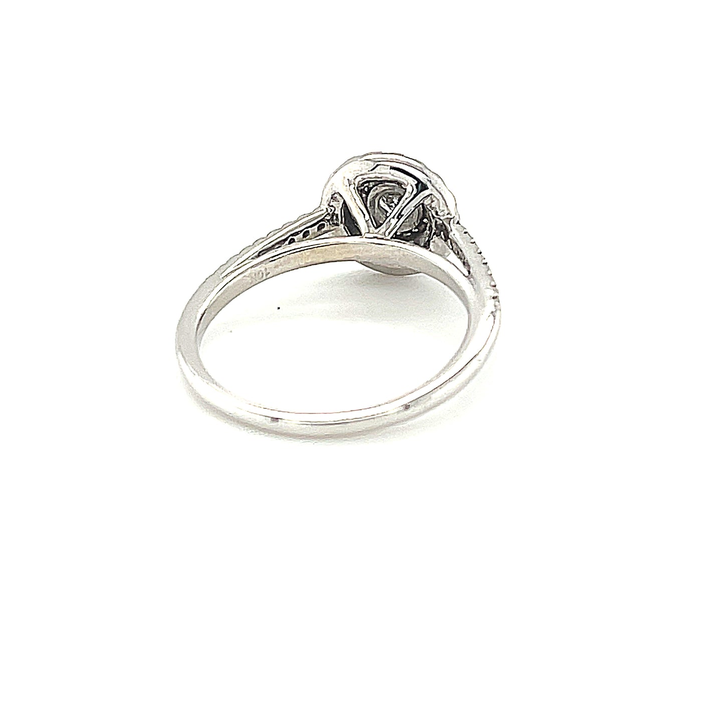 10K White Gold 0.50ct Diamond Women's Ring CTR 0.20ct Si2, H