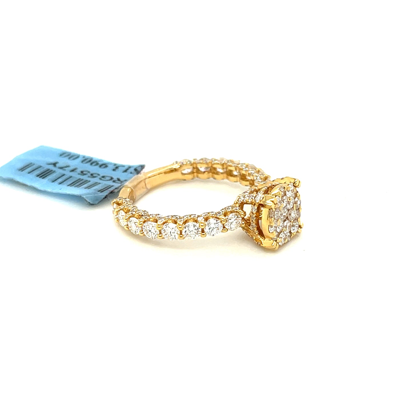 14K Yellow Gold 2.00ct Diamond Cluster Ladies Ring Si1, H