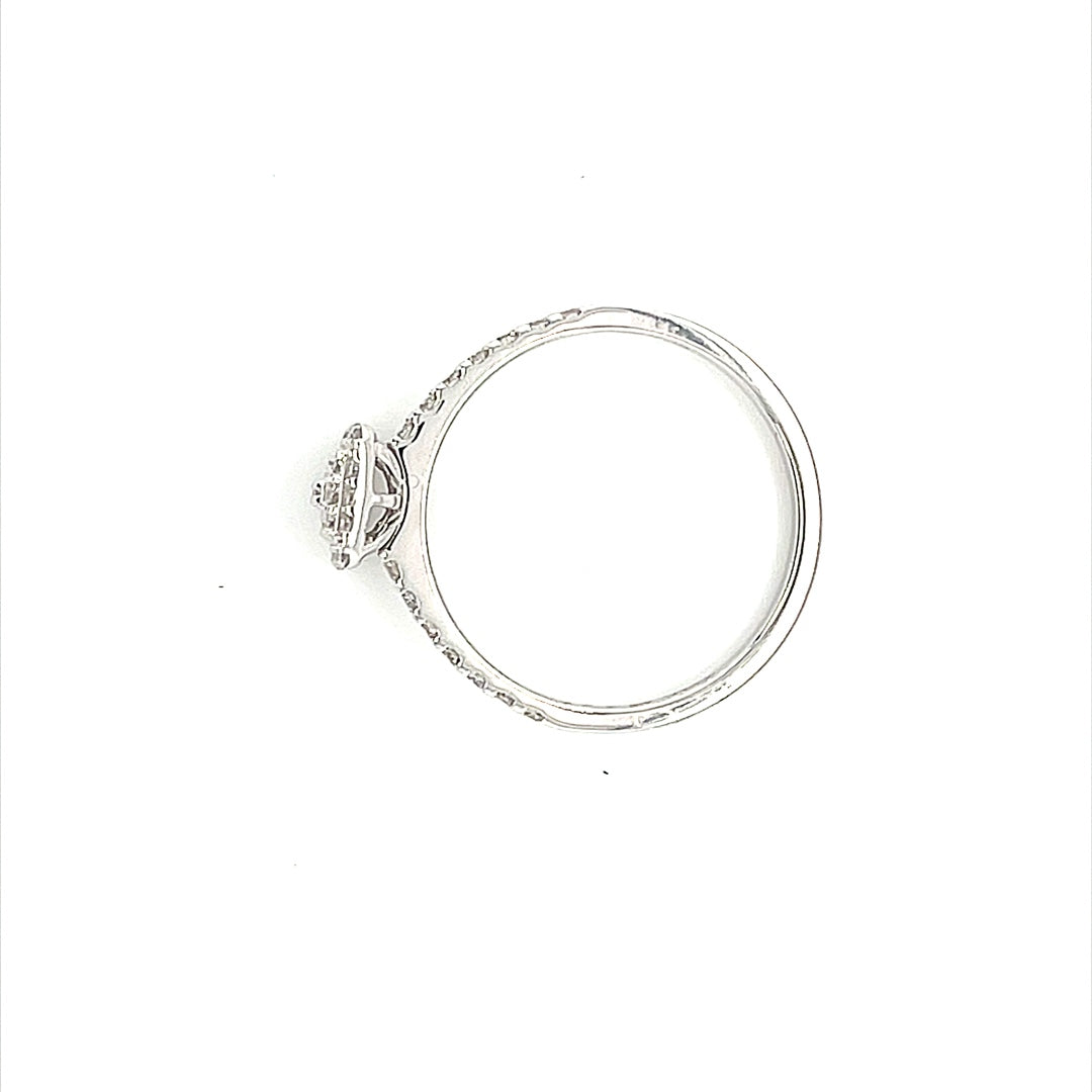 10K White .Gold 0.33ct Diamond Ladies Ring Si1, H