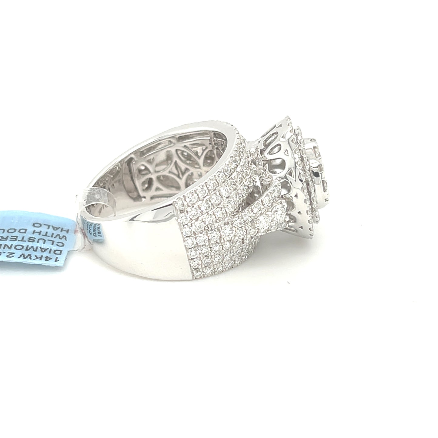 14KW Gold 2.50ct Diamond Cluster Halo Ring Si1, G