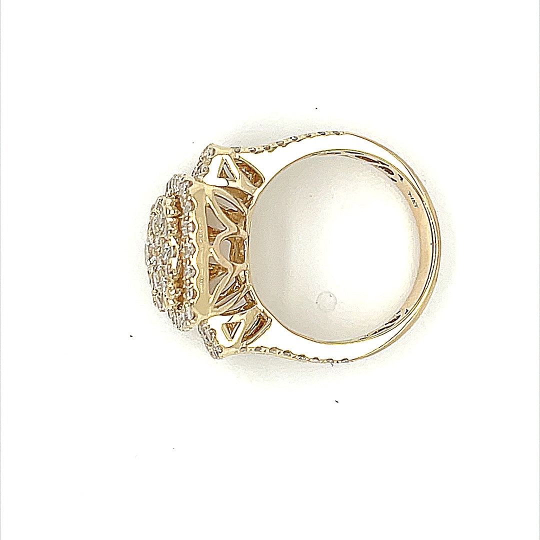 14K Yellow Gold 2.00ct Diamond Ring CTR 0.20ct VS2, H