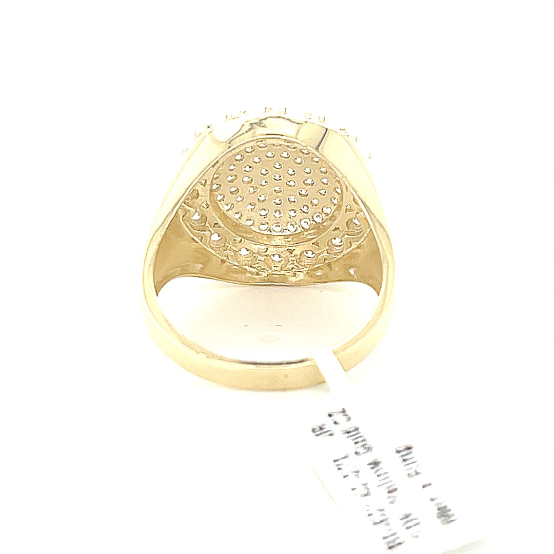 10K Yellow Gold CZ Men's Ring