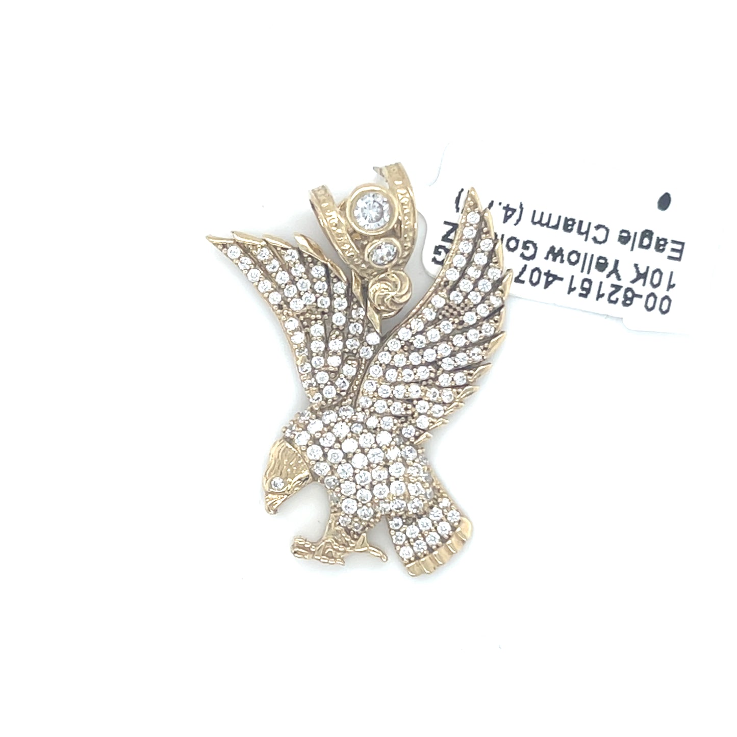 10K Yellow Gold CZ Eagle Charm