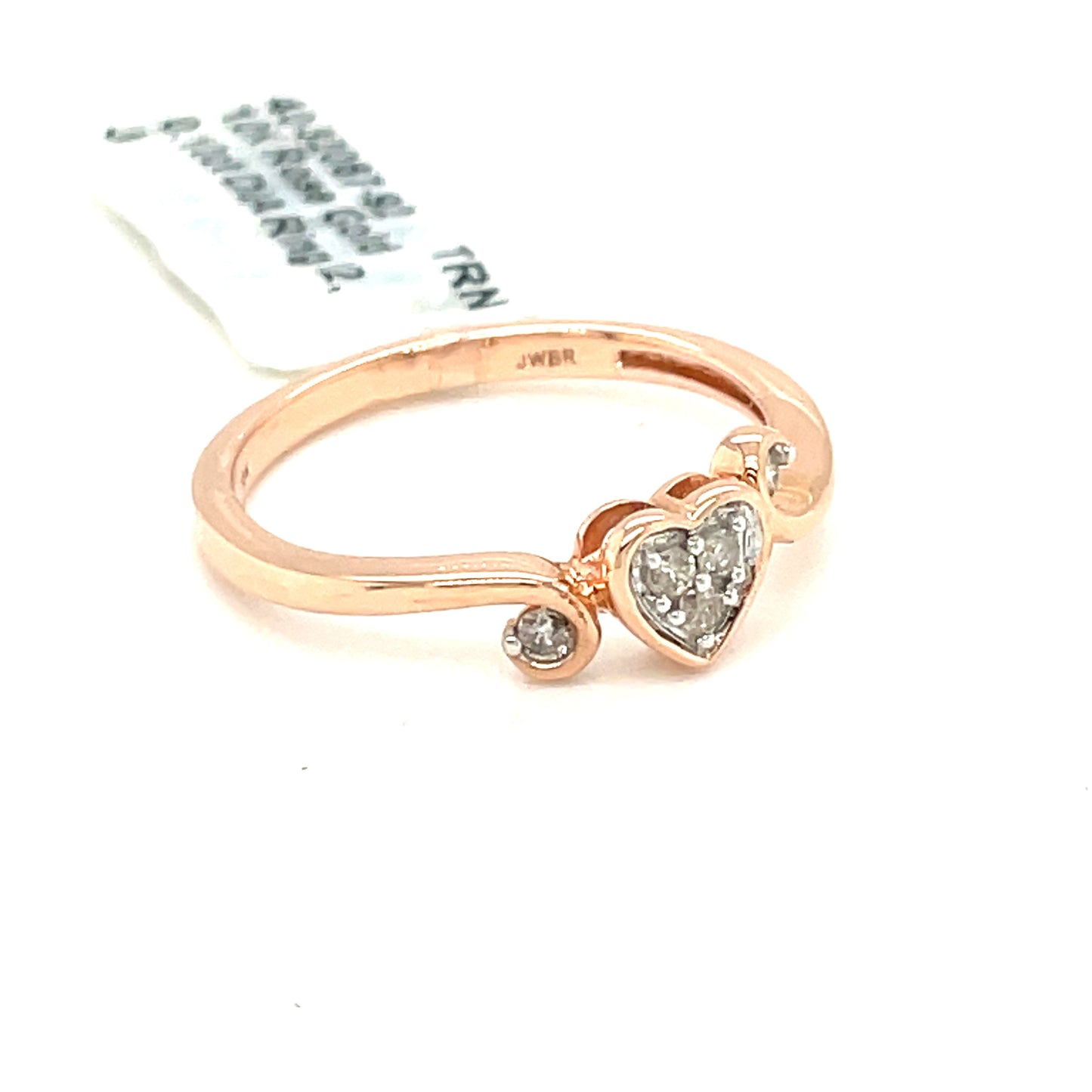 10K Rose Gold 0.10ct Diamond Ladies Ring I2, J