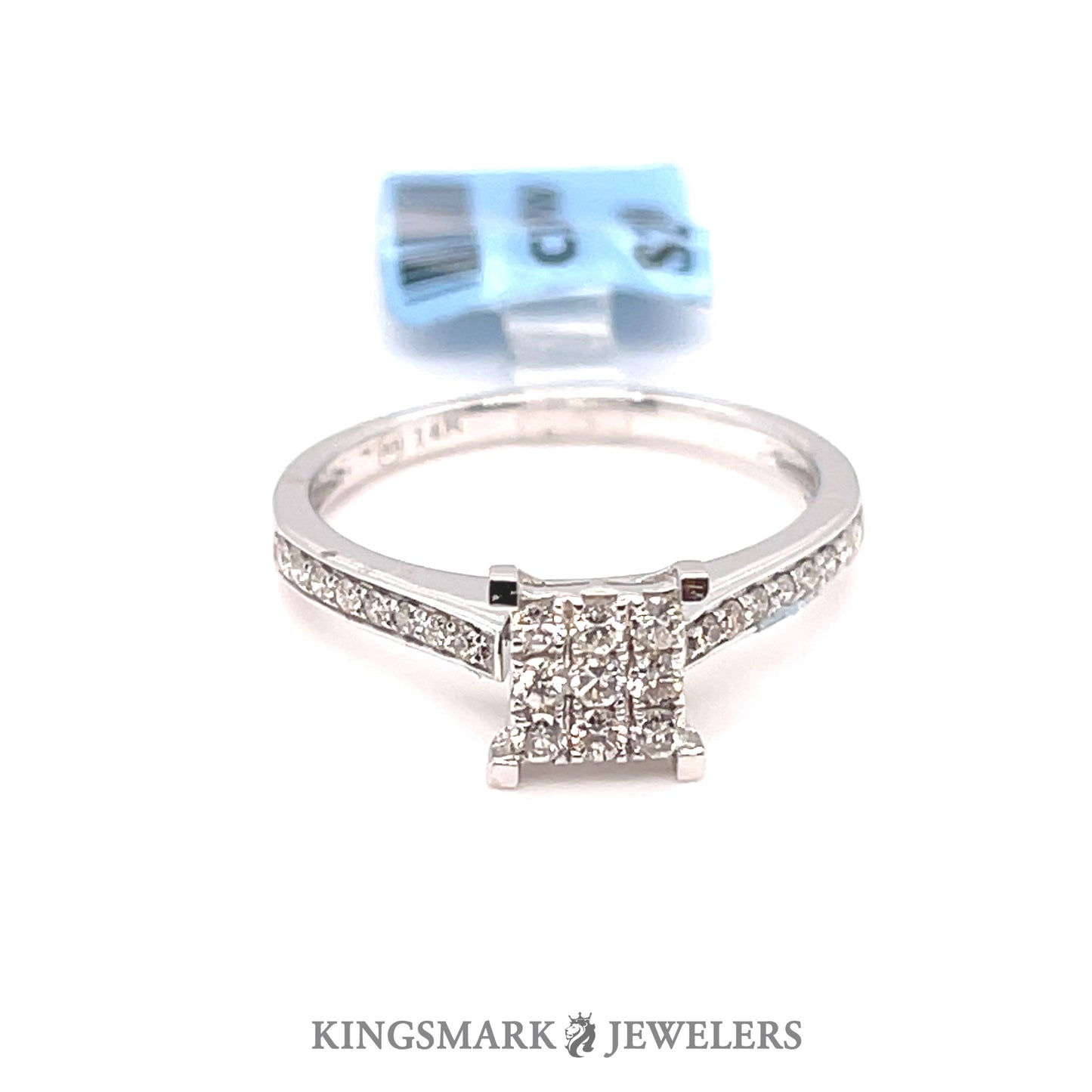 14K White Gold 0.35ct Diamond Cluster Ring SI, G