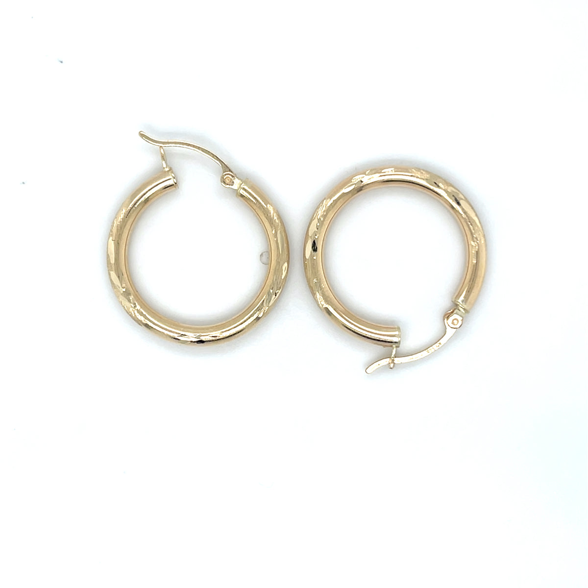 14KY Gold Dia-Cut Hoop Earring