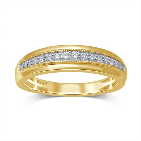 10K Yellow Gold 0.21ct Diamond Men's Wedding Band Si2, H