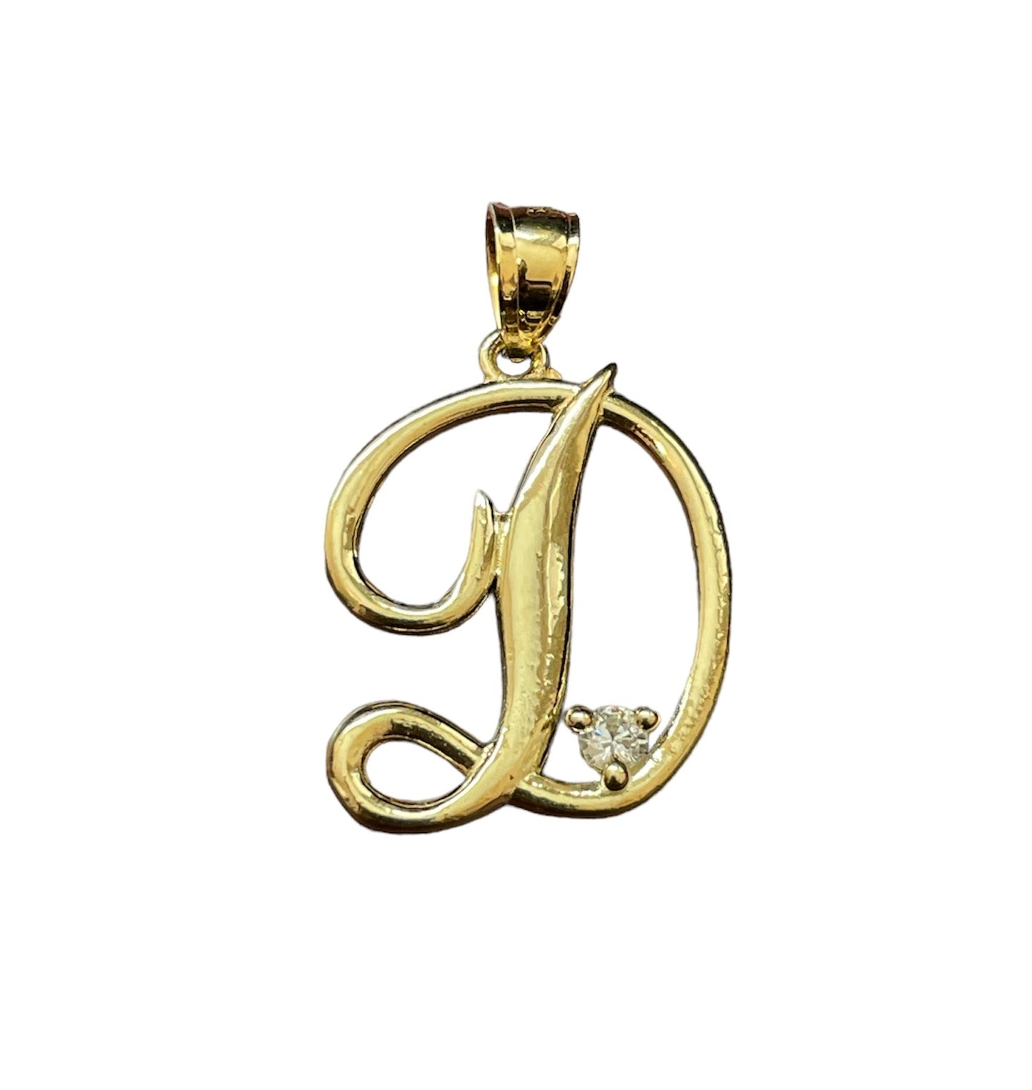 10K Y.Gold CZ Initial Charm Cu