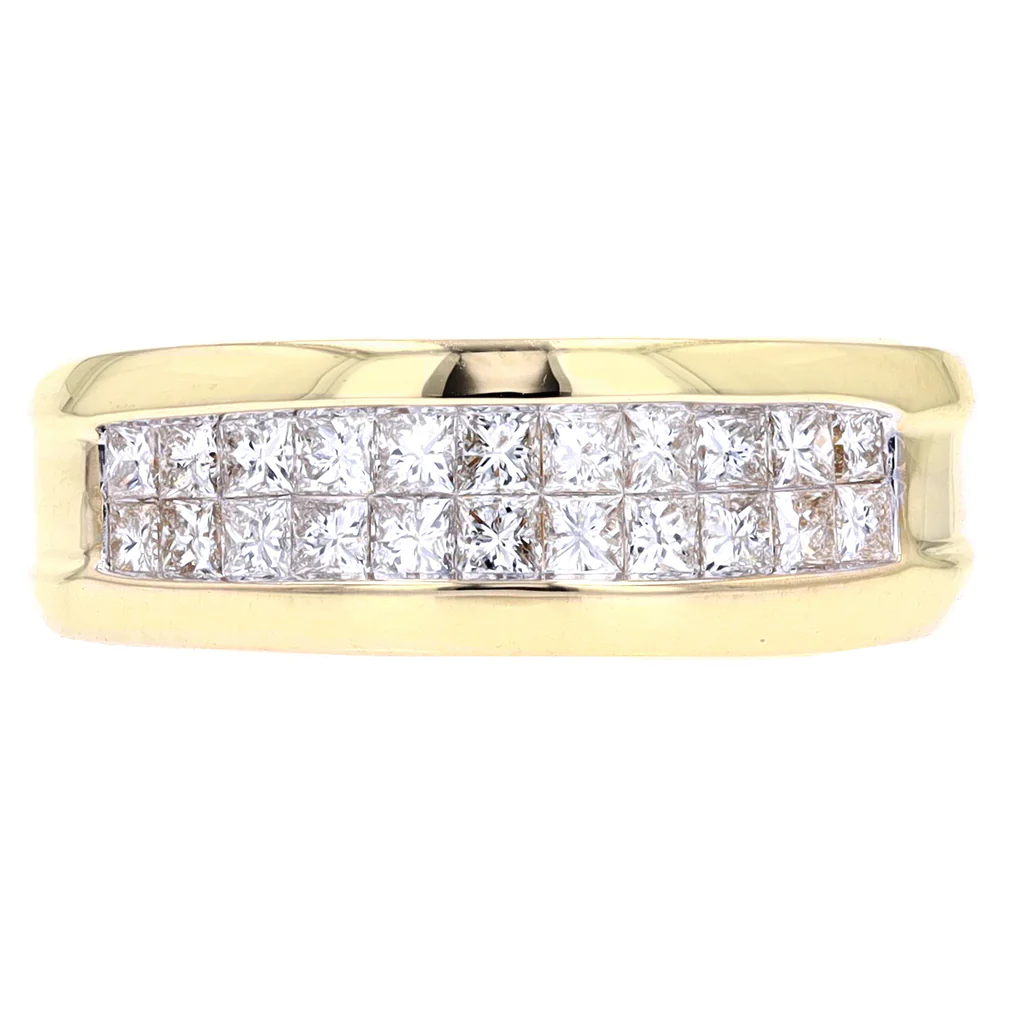 14K Yellow Gold 1.00ct Diamond Men's Band Si2, G
