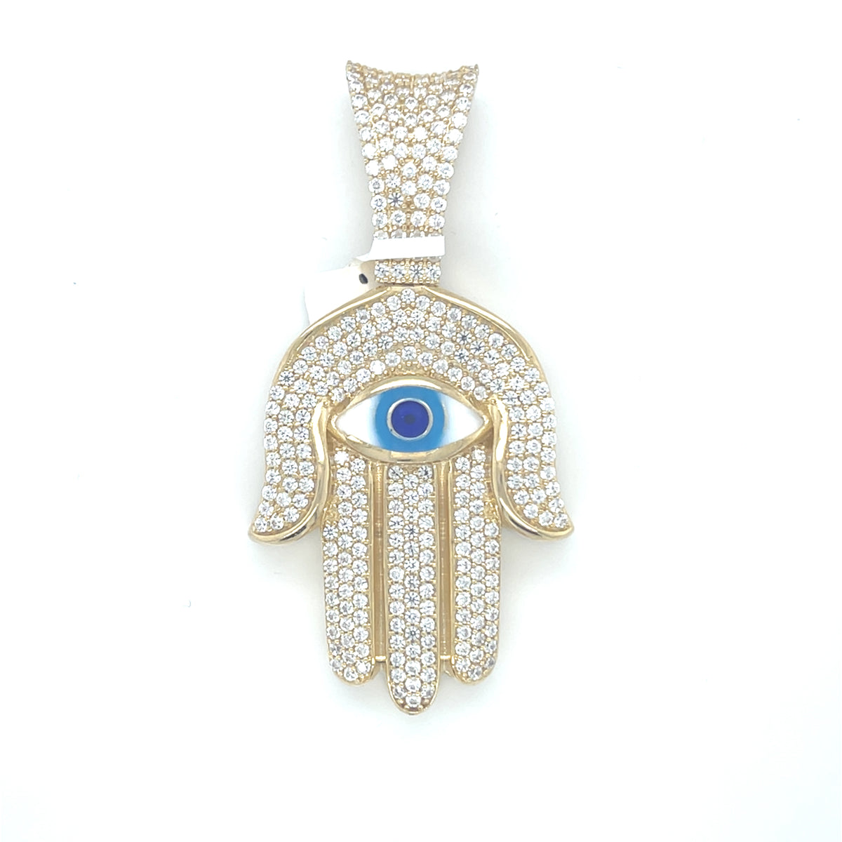 10K Y.Gold CZ Evil Eye Hamsa C