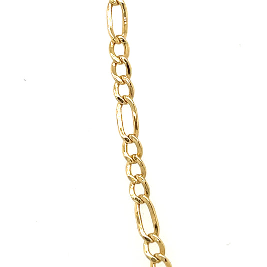10K Y.Gold Solid Figaro Anklet 2mm 10"
