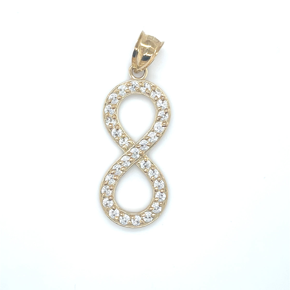 10K Yellow Gold CZ Charm Infin