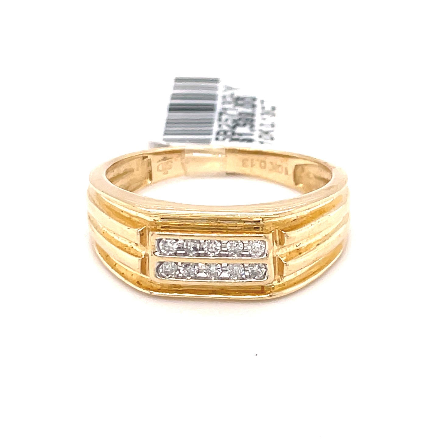10K Yellow Gold 0.13ct Diamond Men's Band Si G