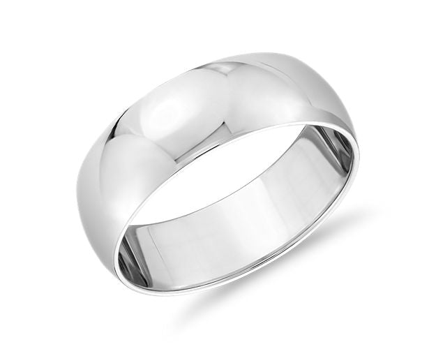 14K White Gold Wedding Band 6m