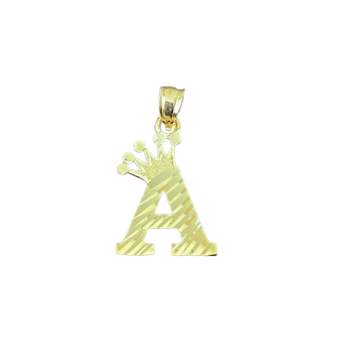 10K Y.Gold Initial Charm Letter "A" with Crown