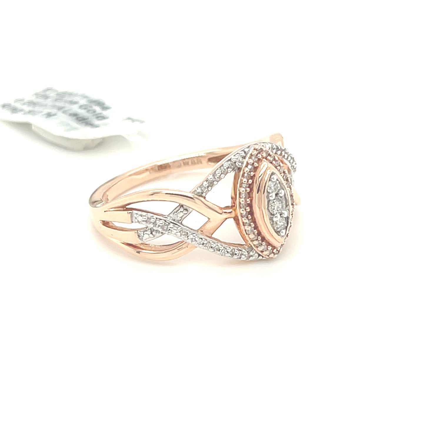 10K Rose Gold 0.25ct DIAMOND Ladies Ring SI2, H