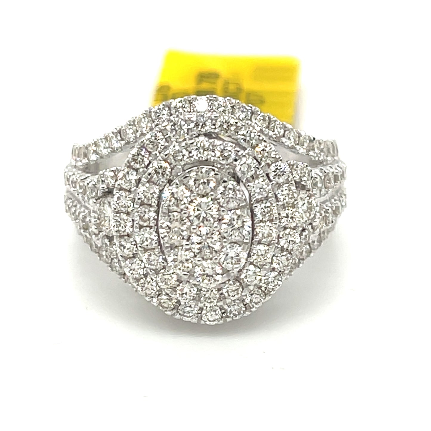 14K White Gold 1.90ct Diamond Cluster Ring Si1, G