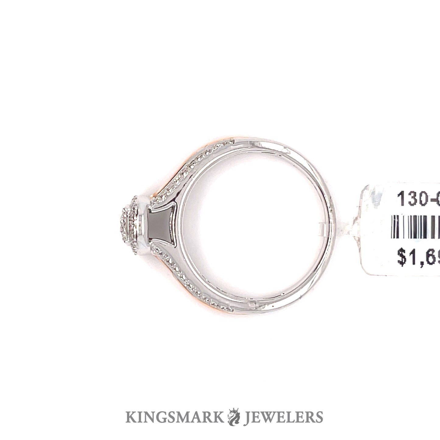 10K White +Rose Gold 0.25ct Diamond Ring I2, H