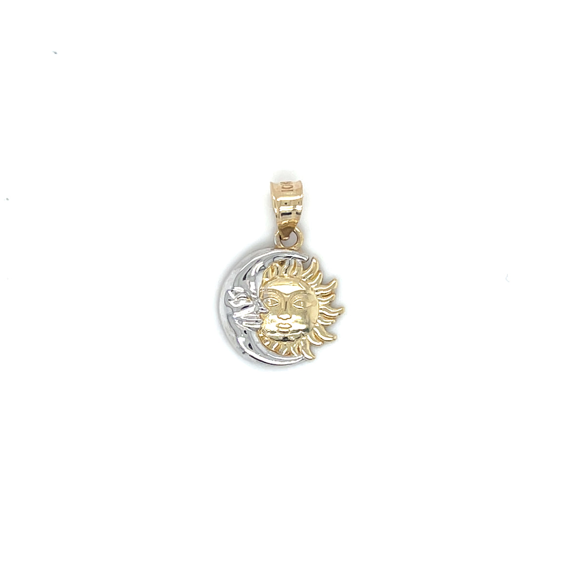 10K Y+W Gold Sun & Moon Charm