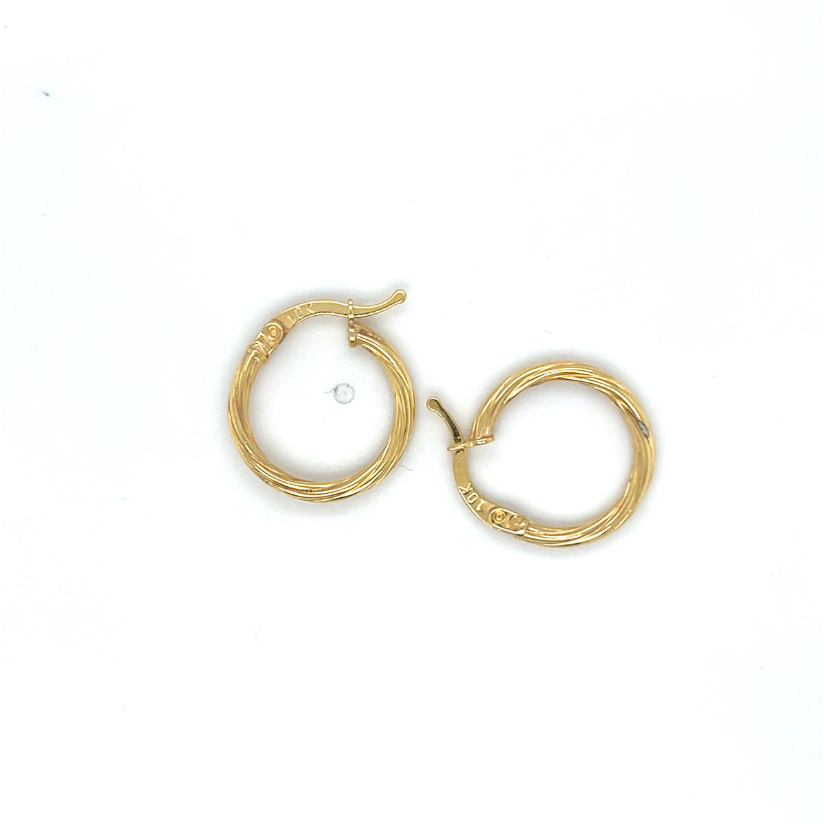 10KY Gold Small Twisted Hoop E