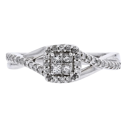 10K W.Gold 0.25ct Diamond Ladies Ring Si2, G
