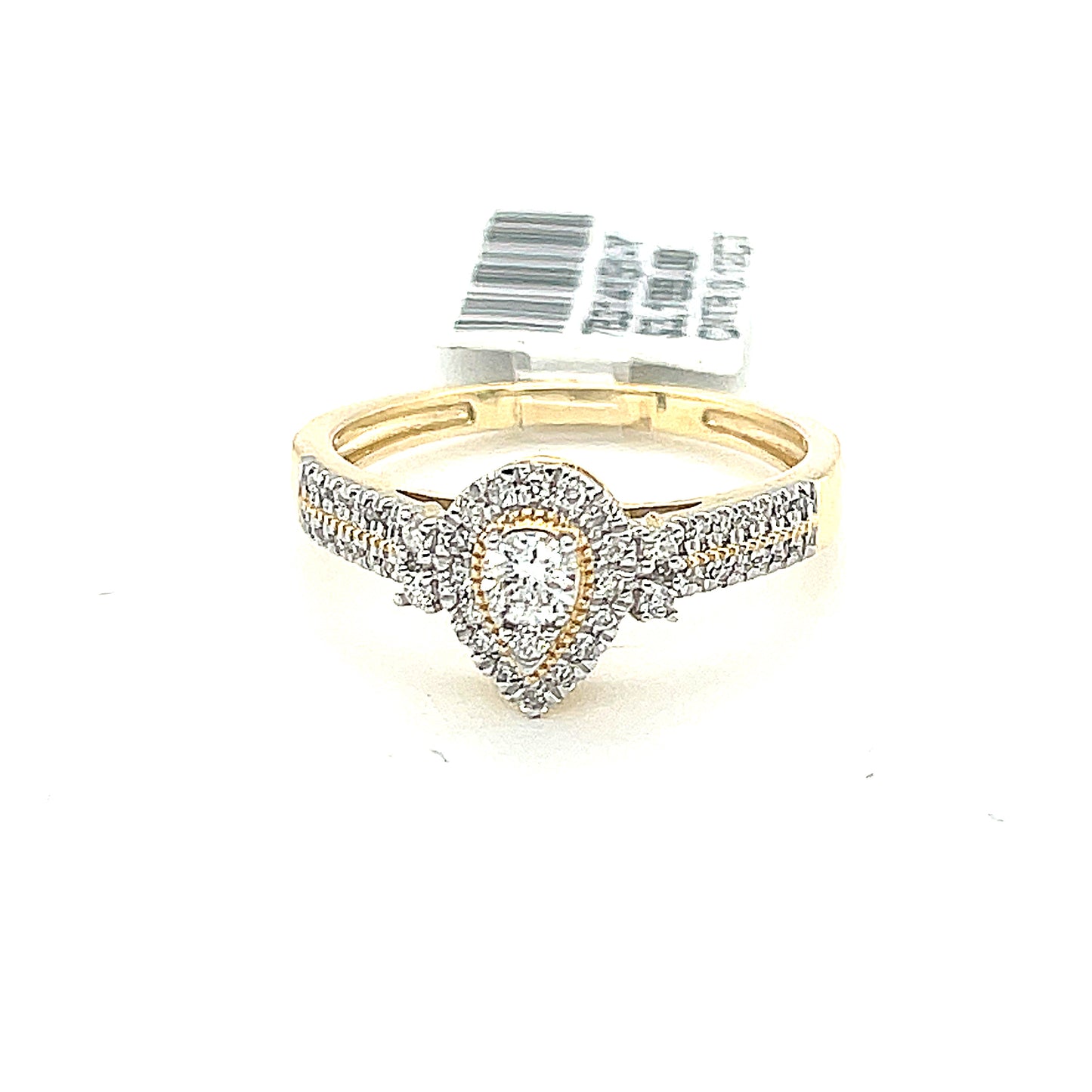 10K Yellow Gold 0.33ct Diamond Ladies Ring, CTR 0.12ct, Si2, H