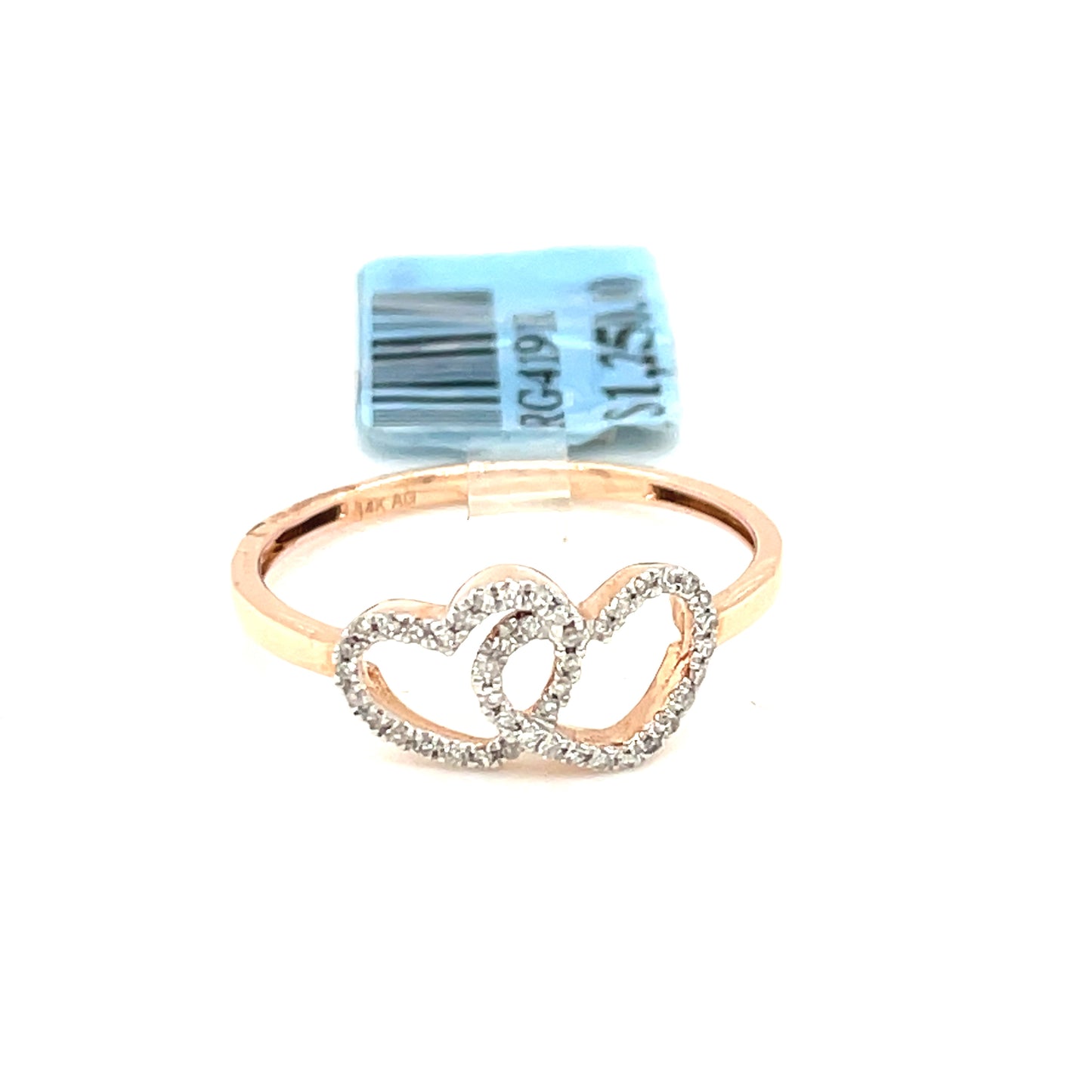 14K Rose Gold 0.10ct Diamond Ladies Ring Si G