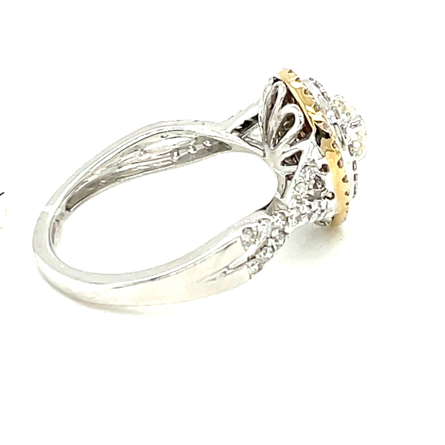 10K White+Yellow Gold 1.00ct DIA Ring 0.50ct CTR Si 1, G