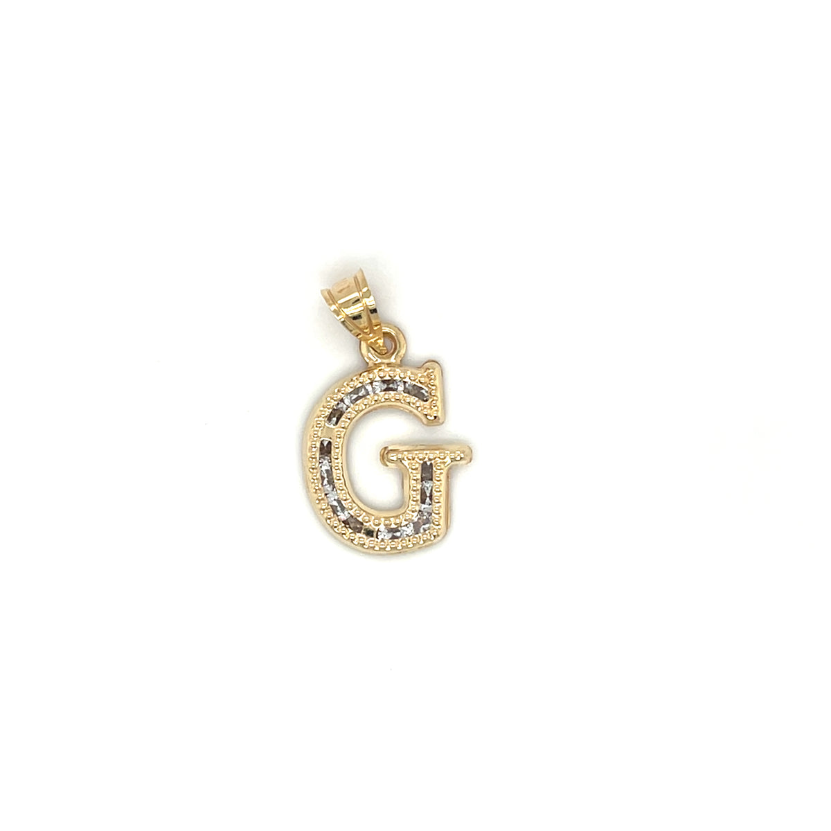 10KY Gold CZ Initial Charm Big