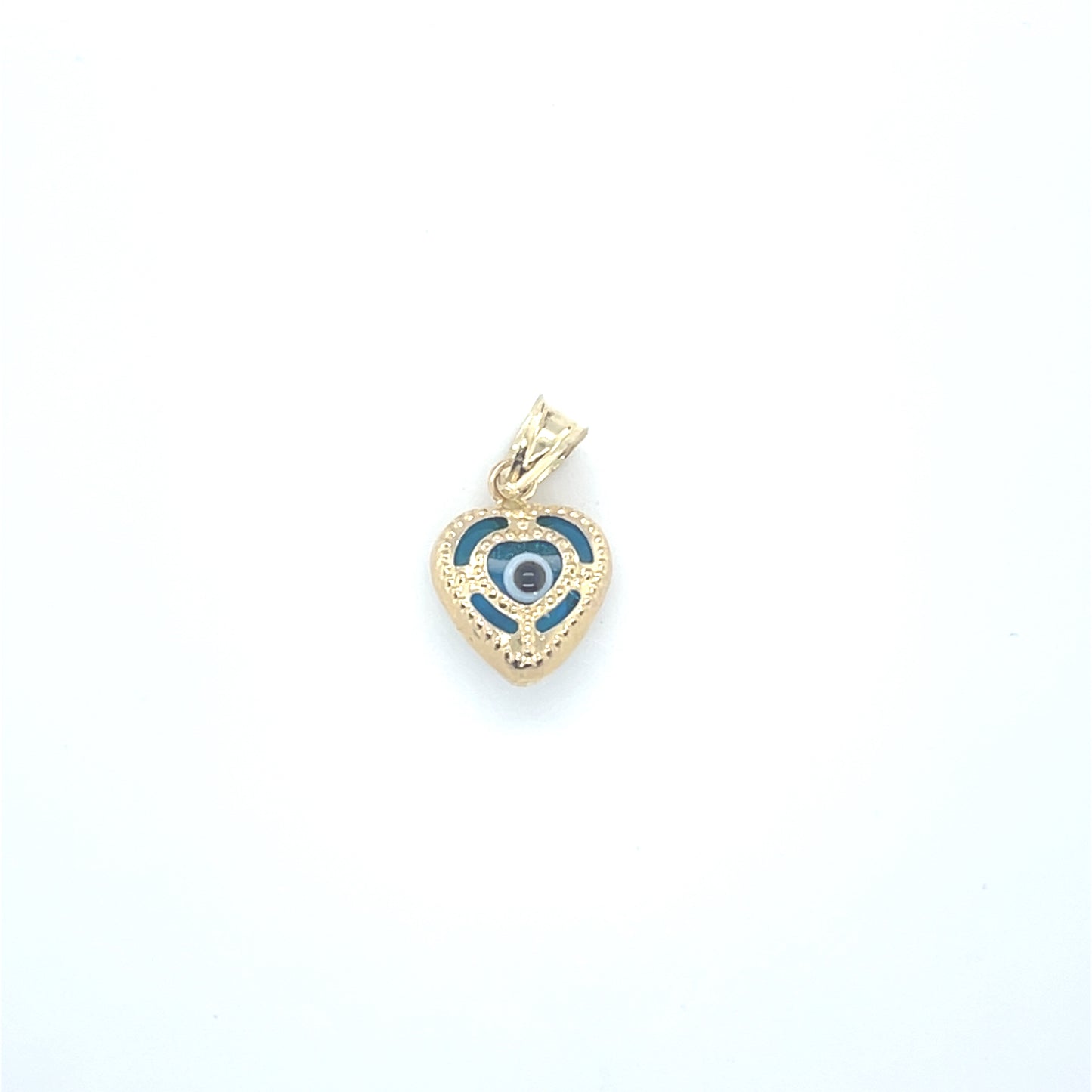 10K Yellow Gold Evil Eye Heart