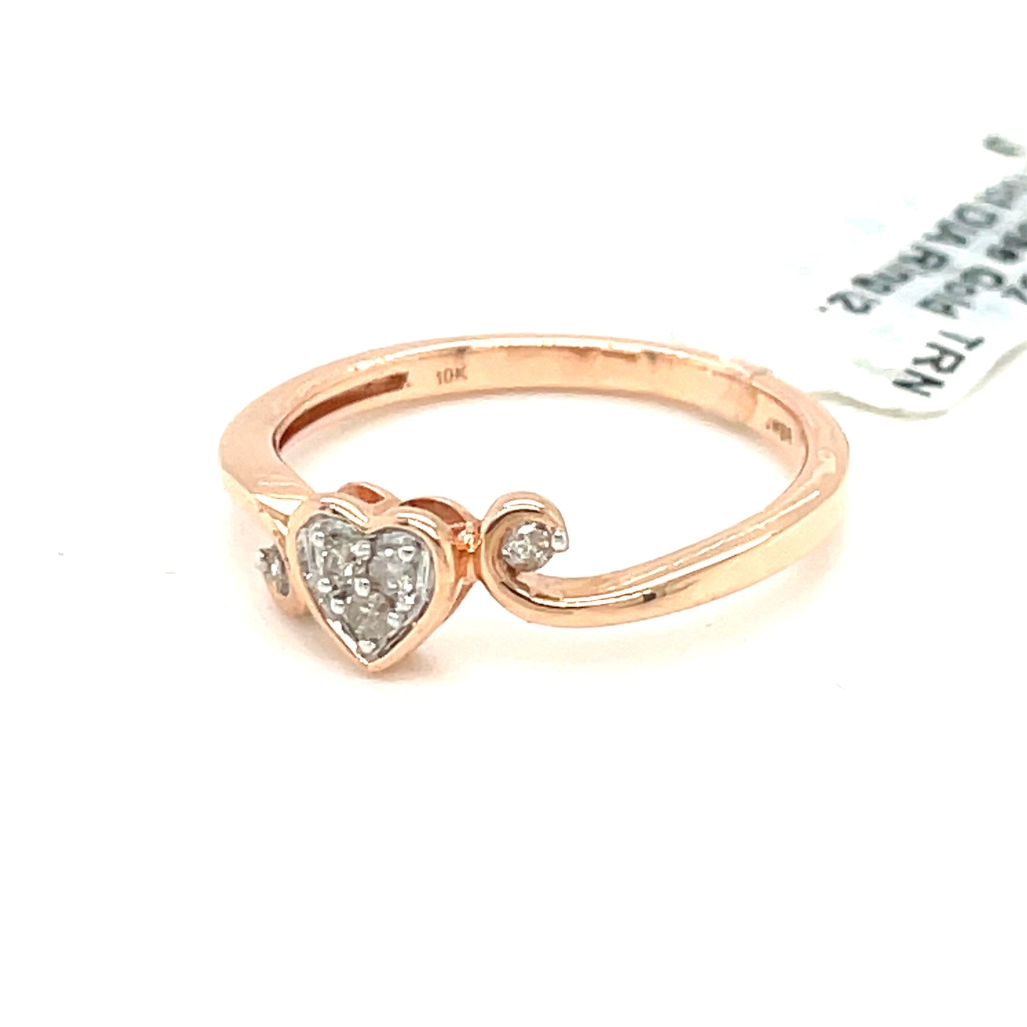 10K Rose Gold 0.10ct Diamond Ladies Ring I2, J