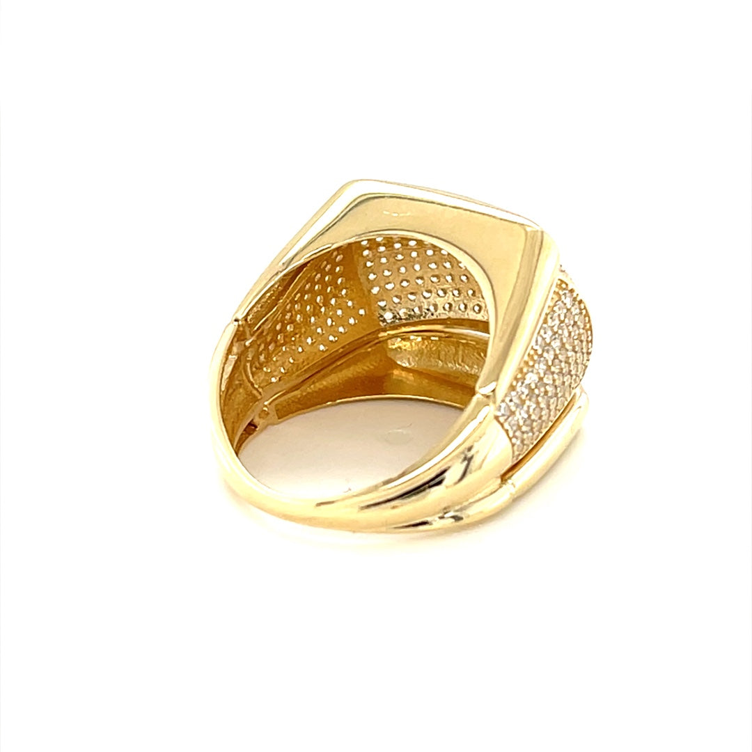 10K Yellow Gold CZ Men's Ring