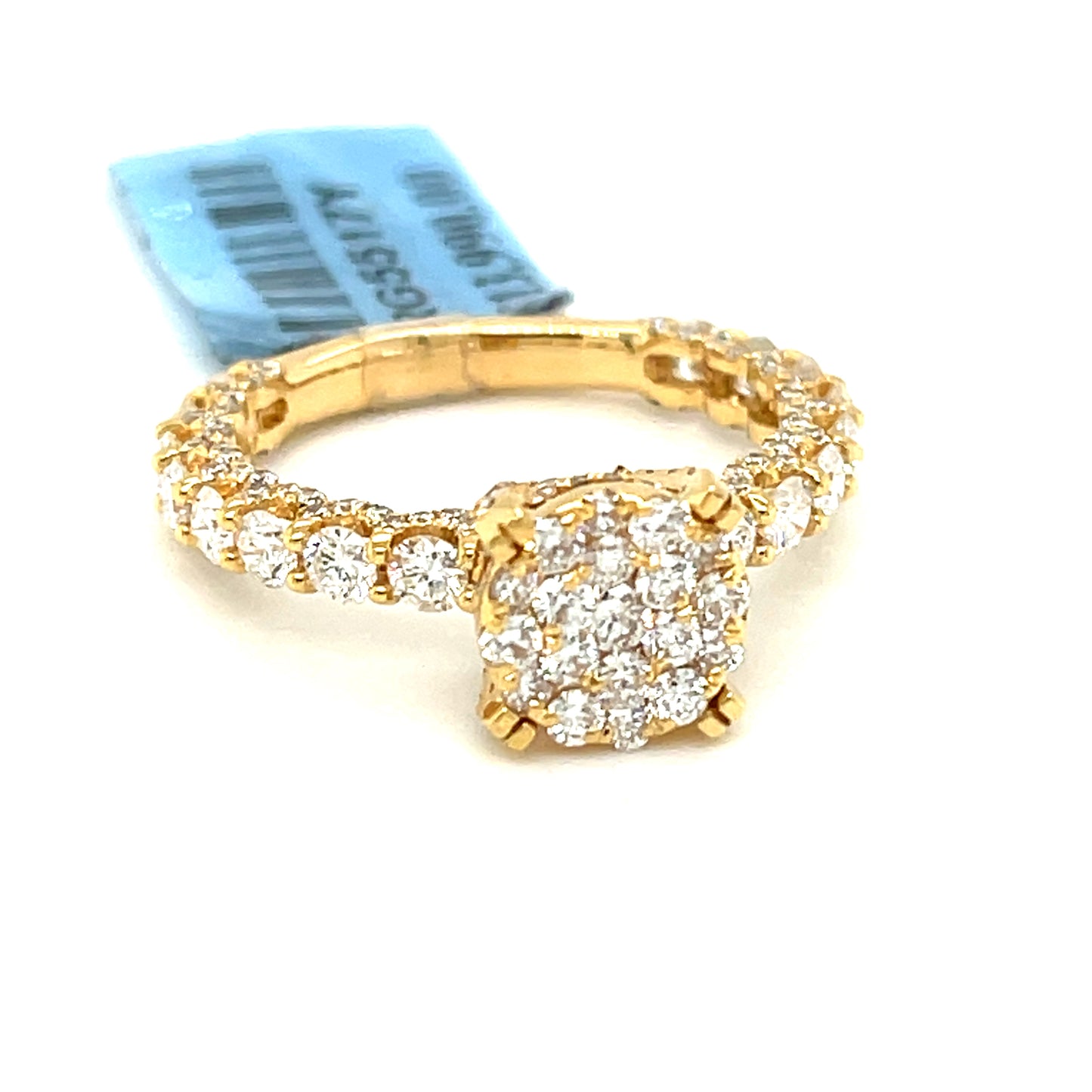 14K Yellow Gold 2.00ct Diamond Cluster Ladies Ring Si1, H