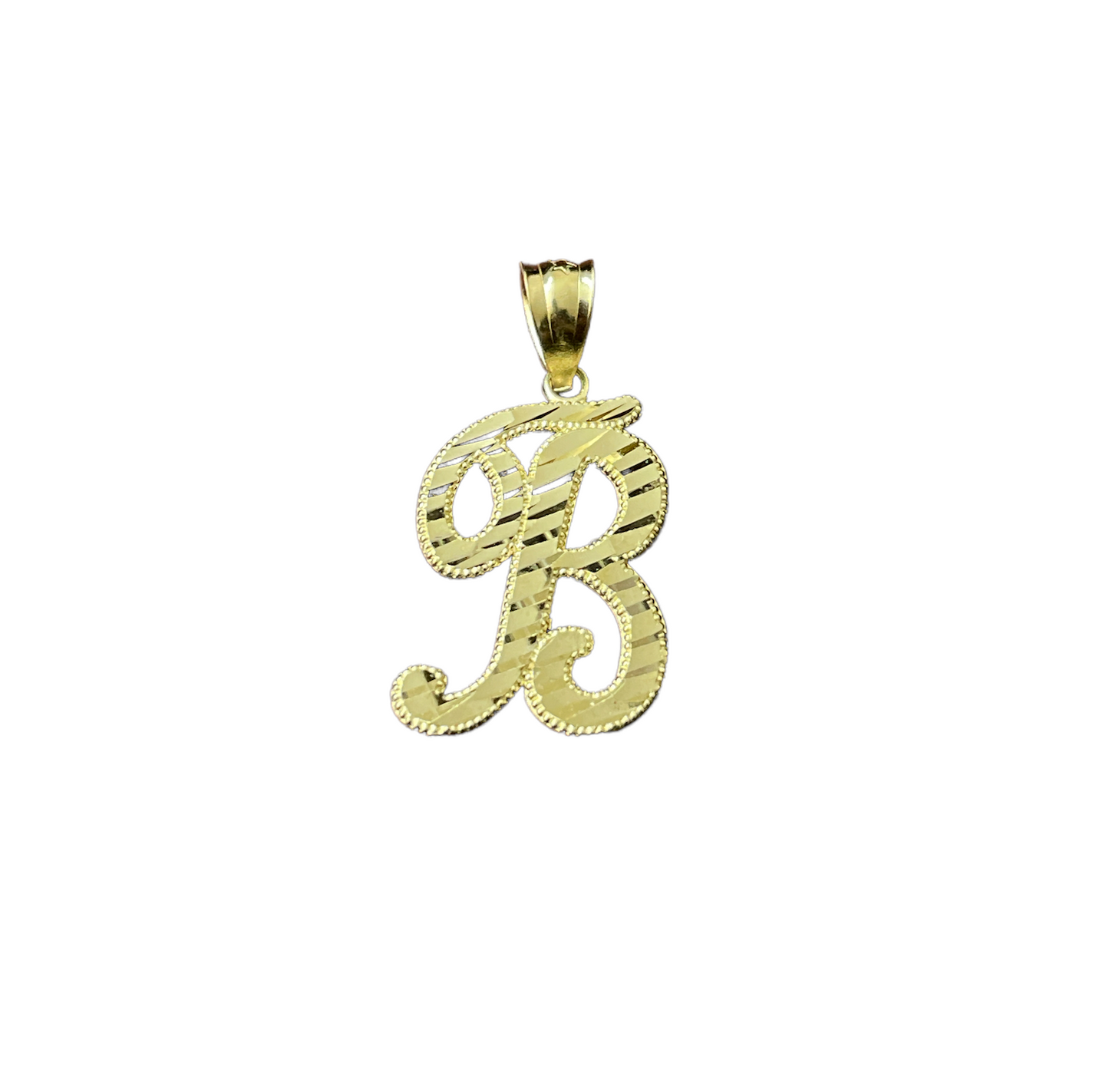 10K Y.Gold Initial Charm Cursive "B"