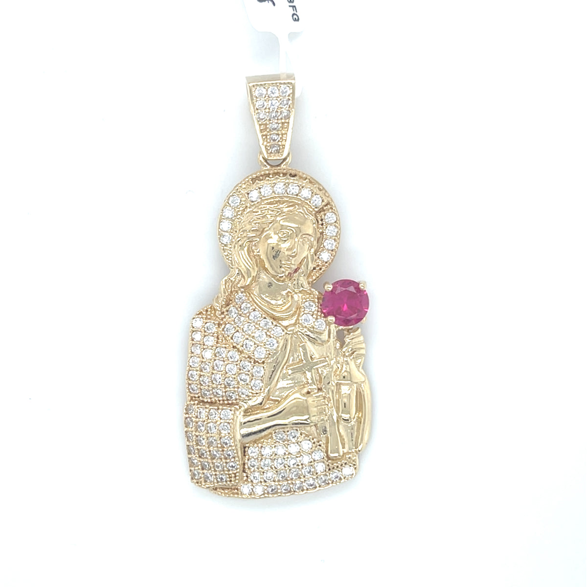 14K Y.Gold CZ Santa Brabara Ch