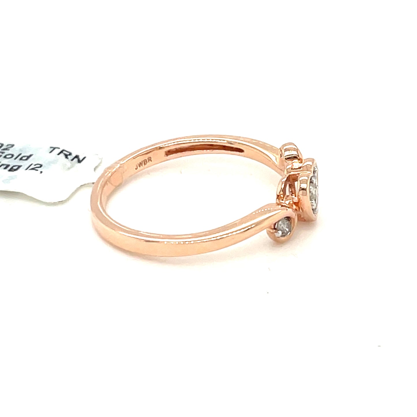 10K Rose Gold 0.10ct Diamond Ladies Ring I2, J