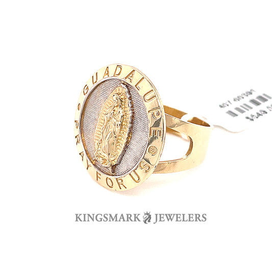 10K Yellow Gold Men's Ring Lady Guadalupe