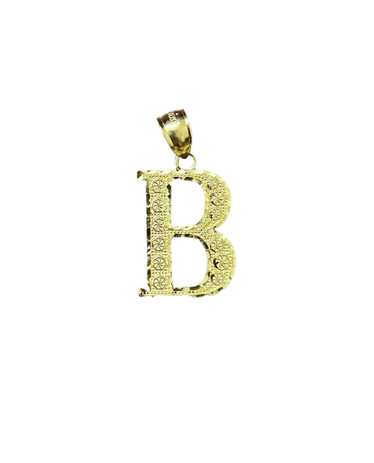 10K Yellow Gold Initial Charm Big Letter "B"