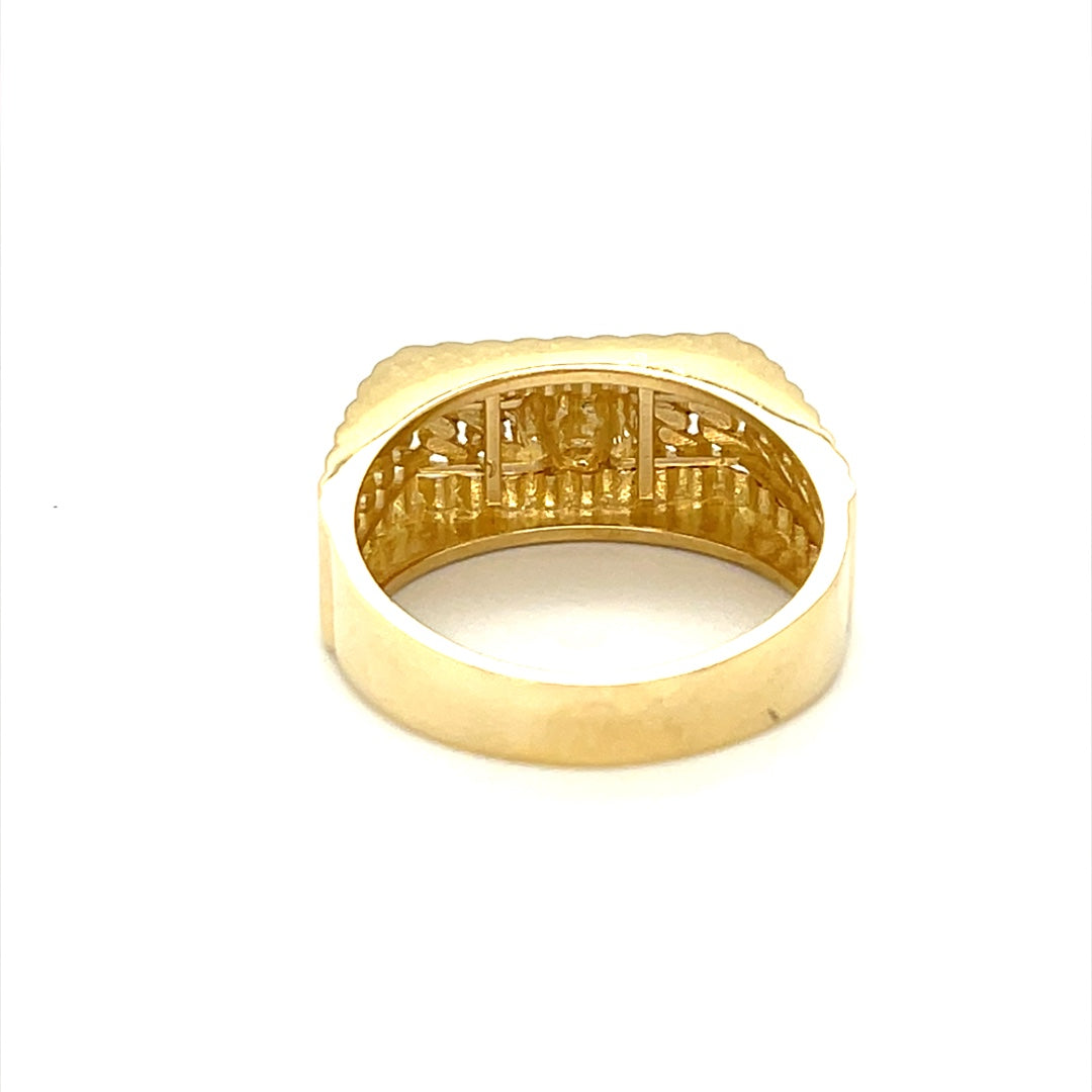 10K Yellow Gold Men's Ring with Medusa Head
