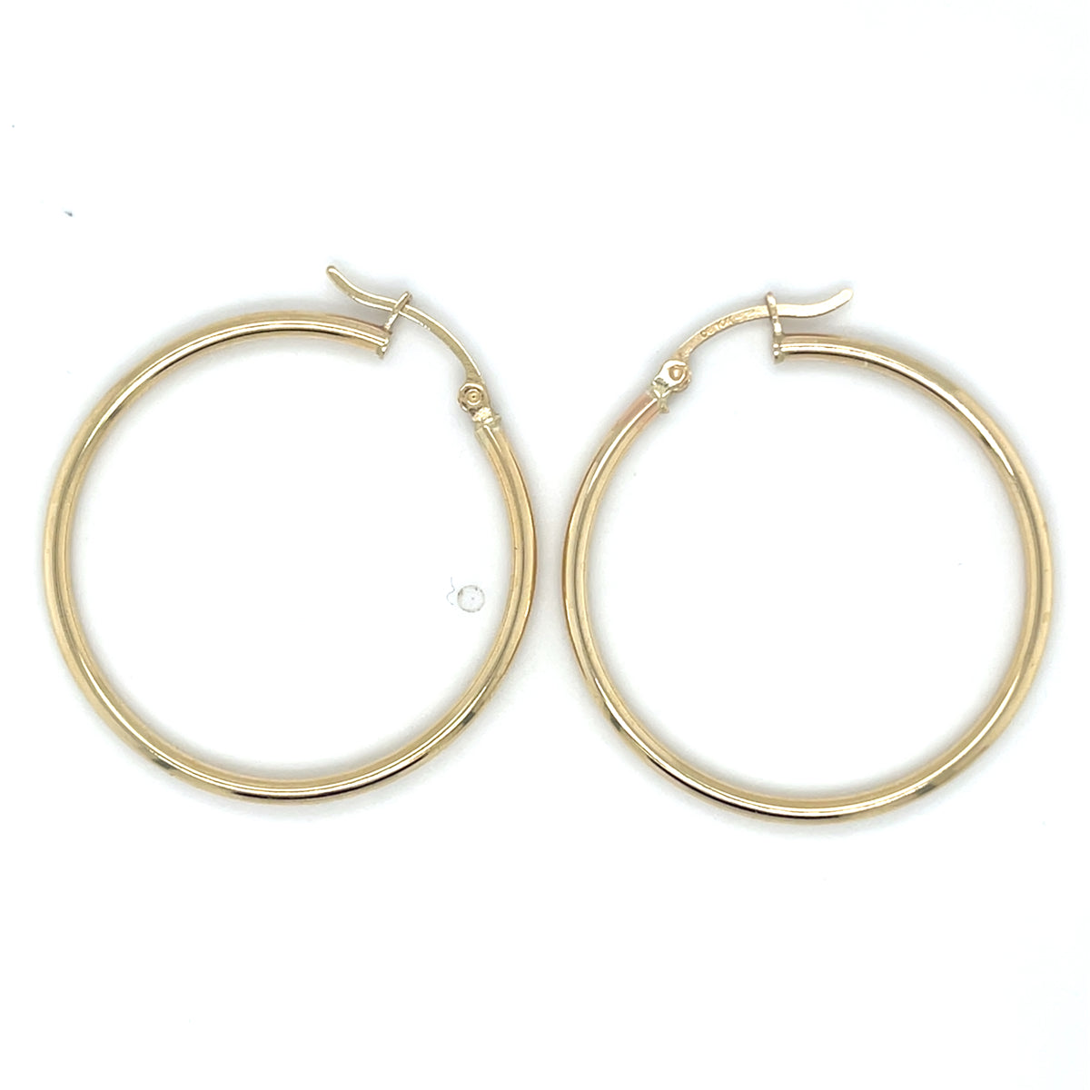 10KY Gold Plain Hoop Earrings