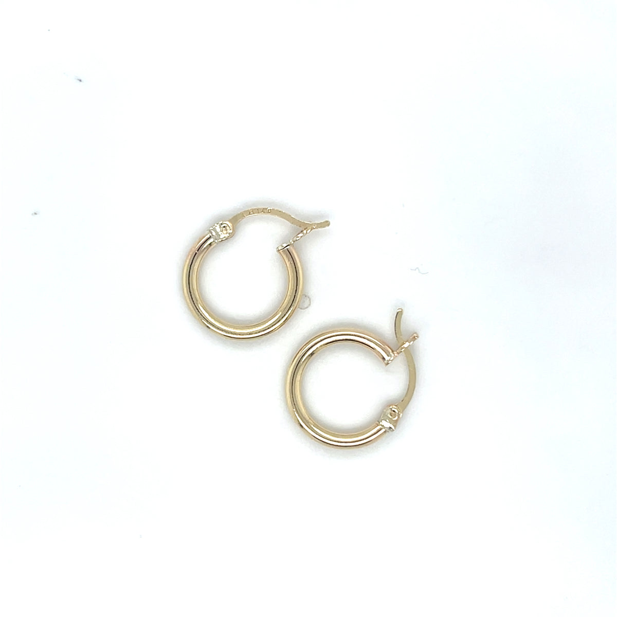 14KY Gold Small Plain Hoop Ear