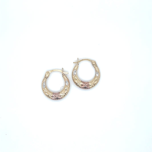 10K Y.Gold Tri-Color Baby Hoop