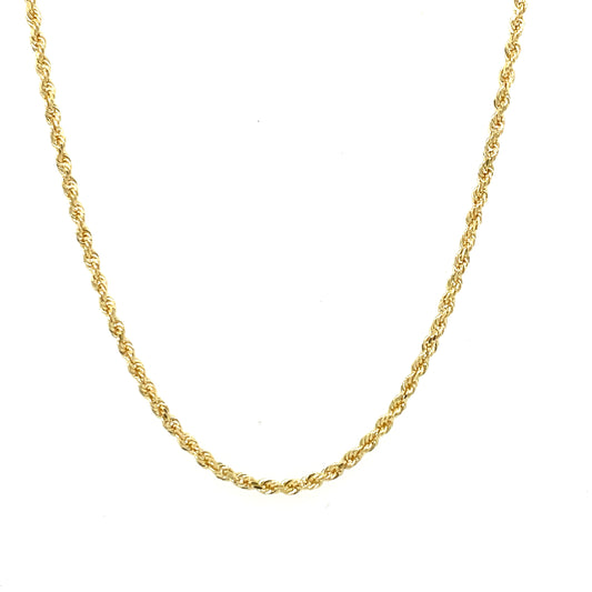 14KY Gold Solid Rope Chain 1.8