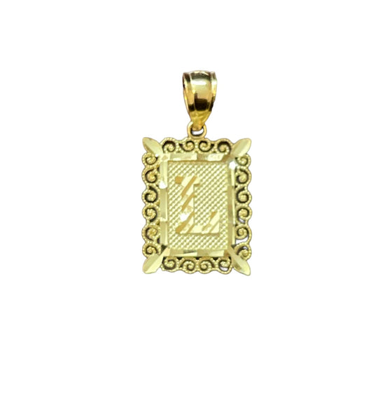 10K Yellow Gold Initial Charm Letter "L" Frame