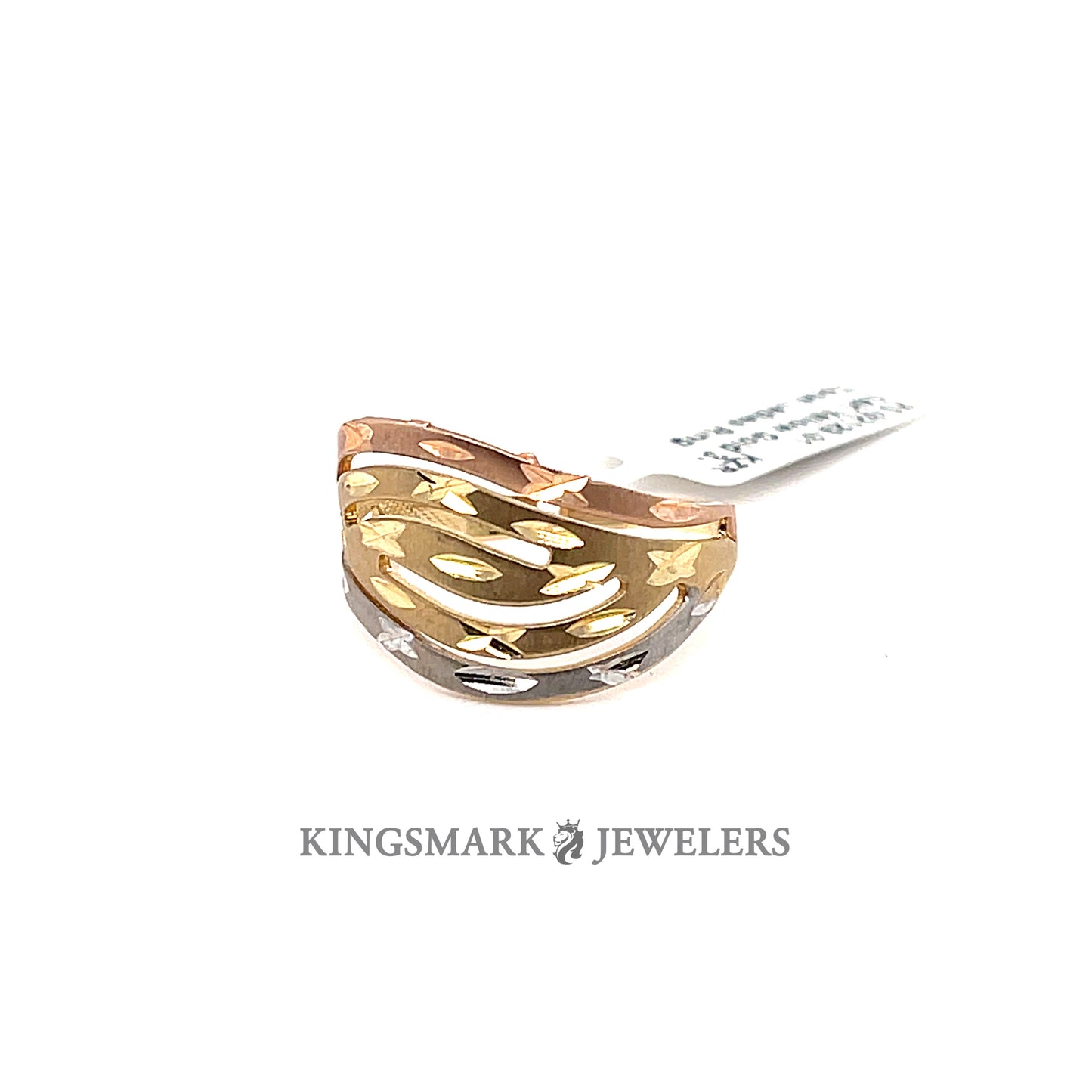 14K Yellow Gold 3-Tone Ladies Ring