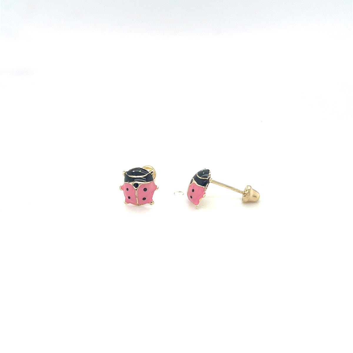 14KY Gold Baby Earrings Screw